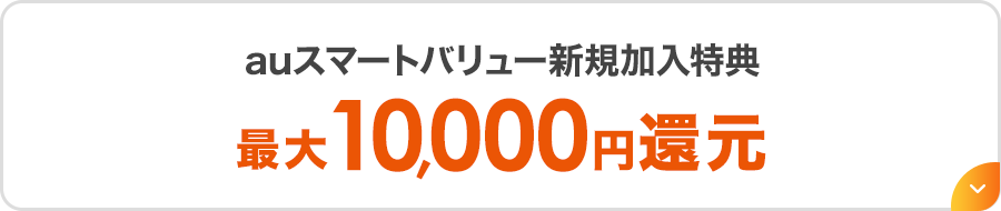 auスマートバリュー新規加入特典 最大10,000円還元
