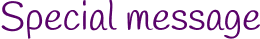 Special message