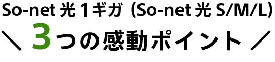So-net光 1ギガ（So-net 光 S/M/L）3つの感動ポイント