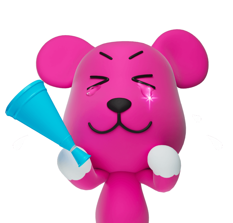 応援を​して​感動する​モモ