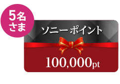 5名さまソニーポイント100,000pt