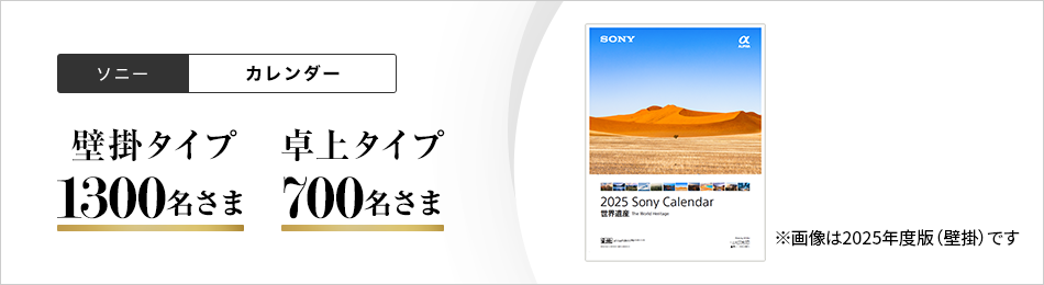 ソニーカレンダー 壁掛タイプ300名さま 卓上タイプ700名さま ※画像は2024年版(壁掛)です