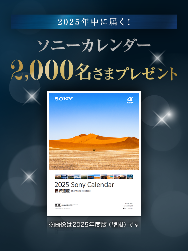 年内に届く!ソニーカレンダー 1,000名さまプレゼント応募期間:10月1日(火)~ 11月30日(土)23:59